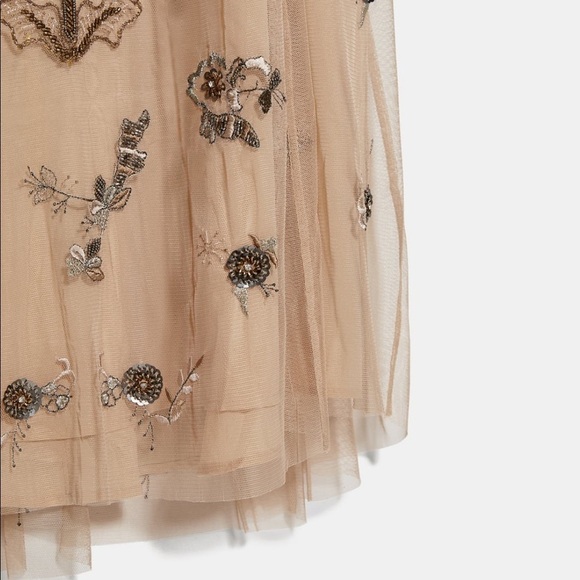 ZARA BNWT Embroidered Dress with Beading - Picture 8 of 10